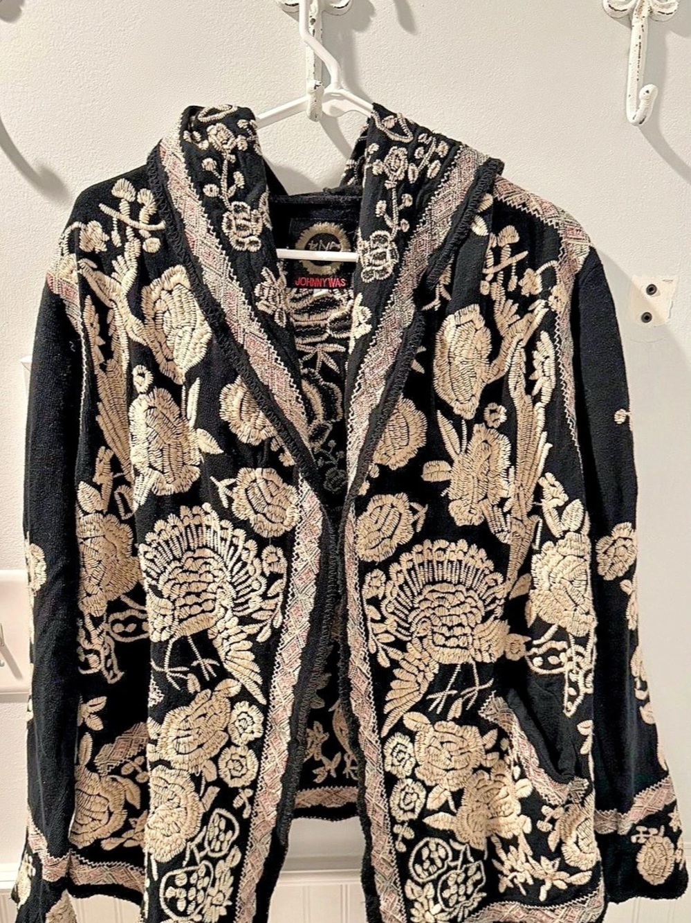 Johnny Was Biya by Johnny Was Embroidered Hooded Cardigan Biya Embroidered